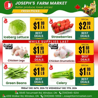 Joseph's Farm Market Flyer December 6 to 11