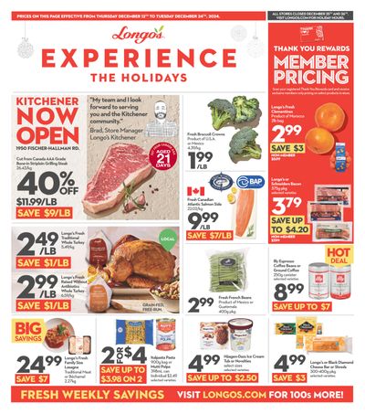 Longo's (Kitchener) Flyer December 12 to 24