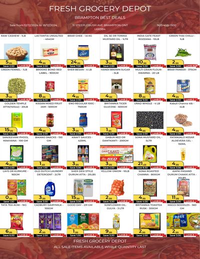 Fresh Grocery Depot Flyer December 12 to 18