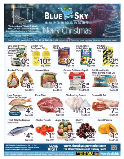 Blue Sky Supermarket (Pickering) Flyer December 13 to 19