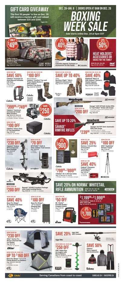Bass Pro Shops Boxing Week Flyer December 26 to January 8