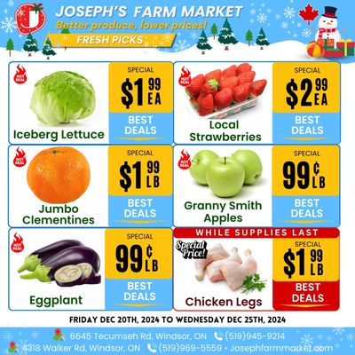 Joseph's Farm Market Flyer December 20 to 25