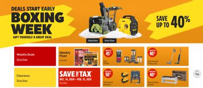 Canadian Tire Boxing Week Flyers Sale + Christmas Online Deals: Save up to 40% + 20X CT Money When You Spend $200 December 20th Only