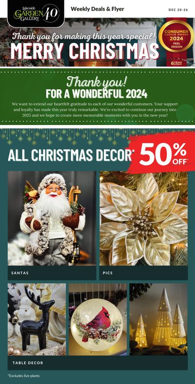 Lakeside Garden Gallery Flyer December 20 to 26