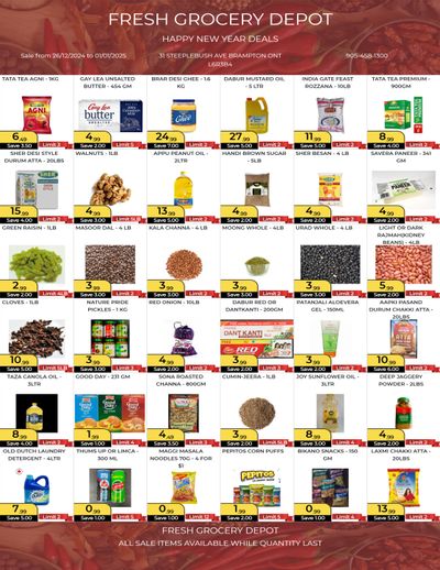Fresh Grocery Depot Flyer December 26 to January 1