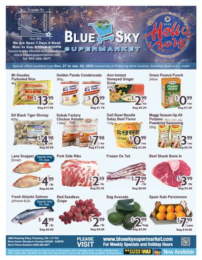 Blue Sky Supermarket (Pickering) Flyer December 27 to January 2 Blue Sky Supermarket (Pickering) Flyer December 27 to January 2