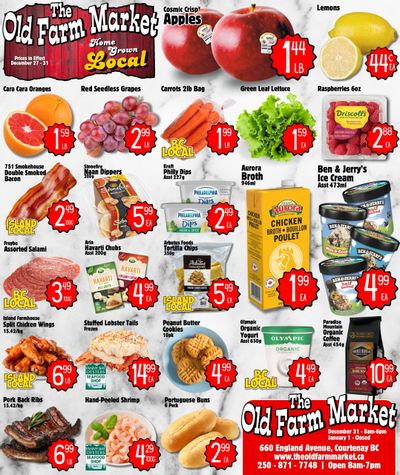 The Old Farm Market (Courtenay) Flyer December 27 to January 1