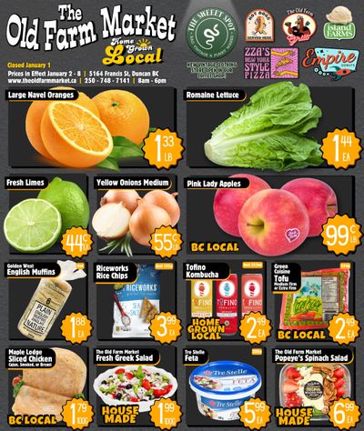 The Old Farm Market (Duncan) Flyer January 2 to 8