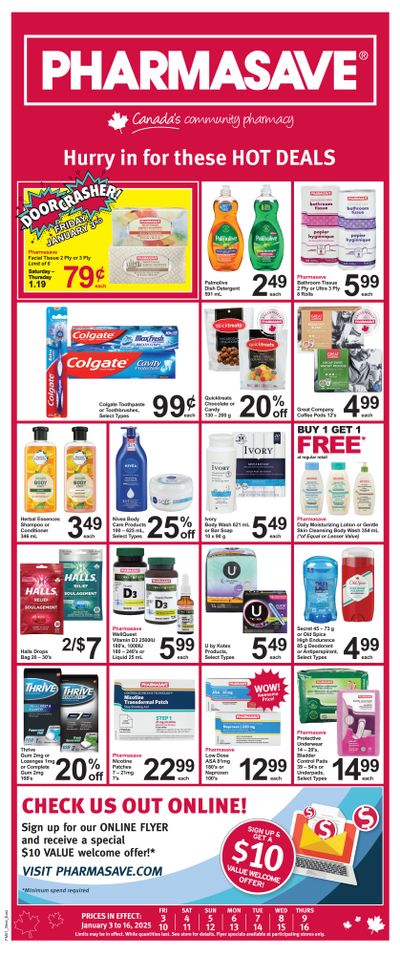 Pharmasave (ON & West) Flyer January 3 to 16