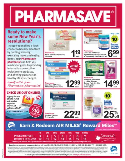 Pharmasave (ON & West) Flyer January 3 to 16 Pharmasave (ON & West) Flyer January 3 to 16