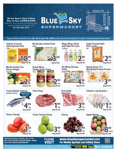 Blue Sky Supermarket (Pickering) Flyer January 3 to 9