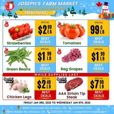 Joseph's Farm Market Flyer January 3 to 8