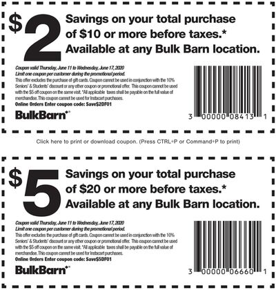 Bulk Barn Canada Coupons and Flyer Deals: Save $2 to $5 Off Your Purchase with Coupons