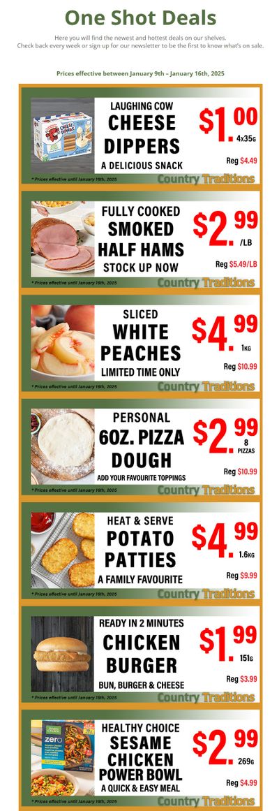 Country Traditions One-Shot Deals Flyer January 9 to 16