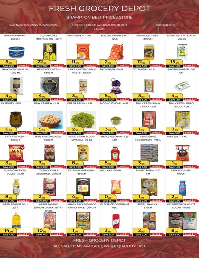 Fresh Grocery Depot Flyer January 16 to 22
