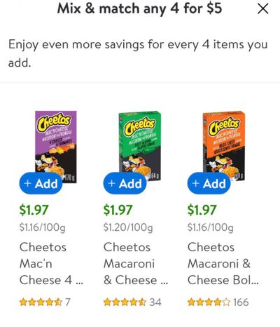 Walmart Canada: Cheetos Mac ‘n Cheese 4/$5 + Get A Free Coupon For Cheetos Snacks