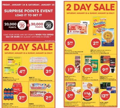 Shoppers Drug Mart Canada Surprise Points Offer: Get 20,000 or 30,000 PC Optimum Points January 24th & 25th