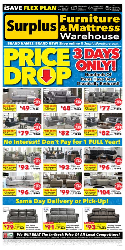 Surplus Furniture & Mattress Warehouse (Sudbury) Flyer January 27 to February 2