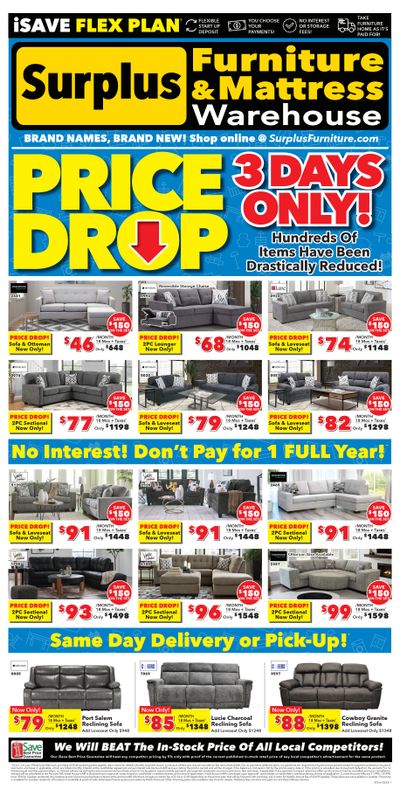 Surplus Furniture & Mattress Warehouse (S. ON) Flyer January 27 to February 2