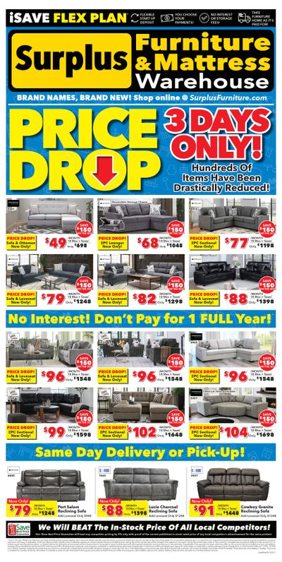 Surplus Furniture & Mattress Warehouse (Regina, Saskatoon, Prince Albert) Flyer January 27 to February 2