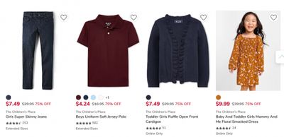 The Children’s Place & Gymboree Canada Sale: Save 75% on all Clearance