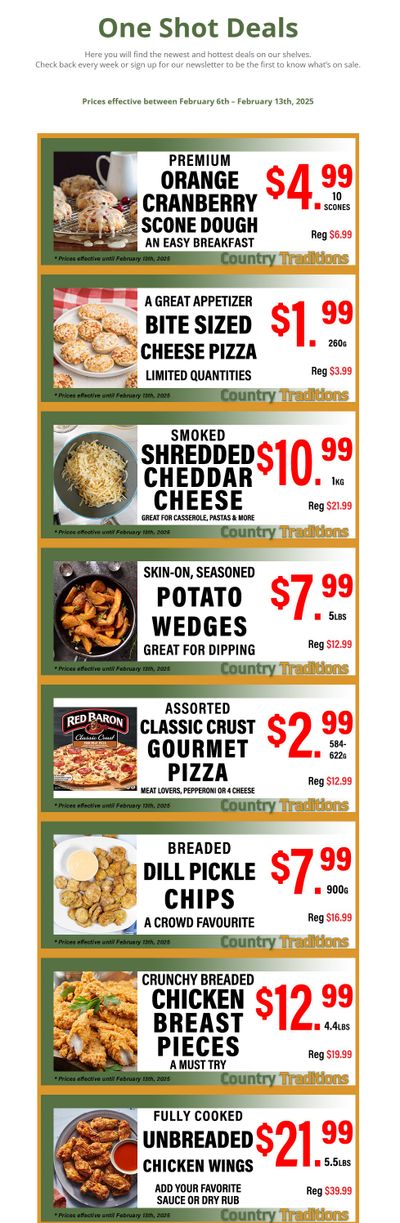 Country Traditions One-Shot Deals Flyer February 6 to 13