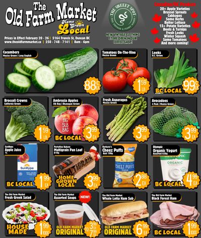 The Old Farm Market (Duncan) Flyer February 20 to 26