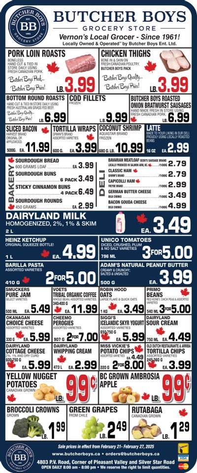 Butcher Boys Grocery Store Flyer February 21 to 27