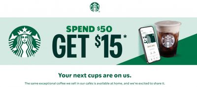 Starbucks At Home Canada: Get a $15 Digital Starbucks Gift Card When You Spend $50 on Starbucks At Home Products Starbucks At Home Canada: Get a $15 Digital Starbucks Gift Card When You Spend $50 on Starbucks At Home Products