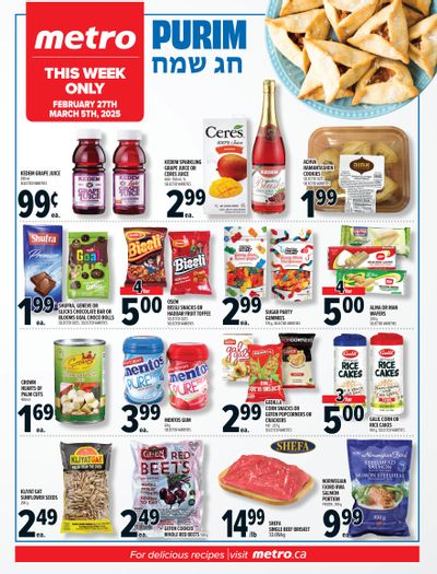 Metro (ON) Purim Flyer February 27 to March 5