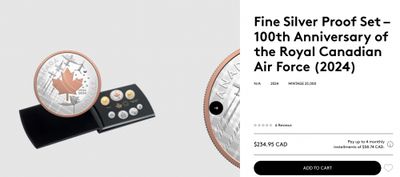 Royal Canadian Mint Canada: 100th Anniversary of the Royal Canadian Air Force Fine Silver Proof Set + New Releases Royal Canadian Mint Canada: 100th Anniversary of the Royal Canadian Air Force Fine Silver Proof Set + New Releases