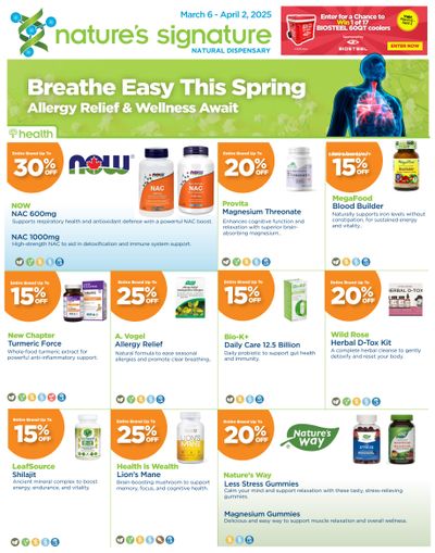 Nature's Signature Flyer March 6 to April 2
