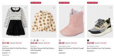 The Children’s Place & Gymboree Canada Sale: Save up to 60% off Almost Everything + up to 75% off Clearance