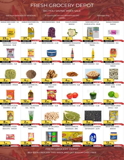 Fresh Grocery Depot Flyer March 13 to 19