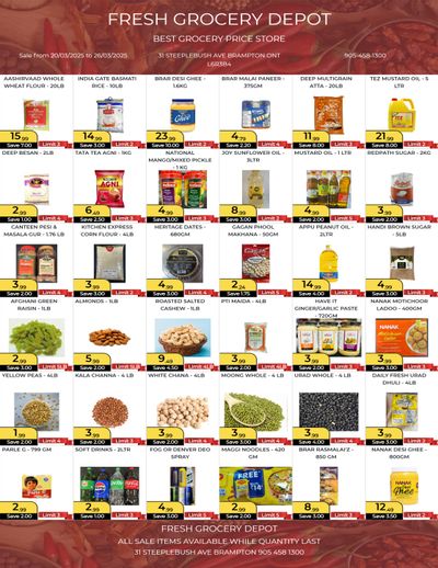 Fresh Grocery Depot Flyer March 20 to 26