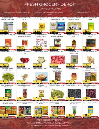 Fresh Grocery Depot Flyer March 27 to April 2