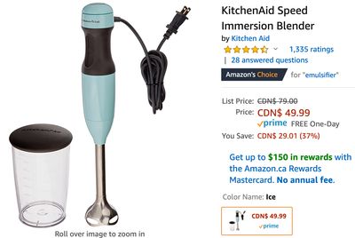 Amazon Canada Deals: Save 37% on KitchenAid Speed Immersion Blender + 52% on Electric Heated Blanket with Coupon + 32% on iPhone Photo Stick + More Offers