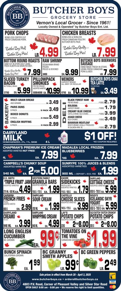 Butcher Boys Grocery Store Flyer March 28 to April 3