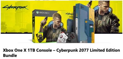 Microsoft Store Canada Offers: Pre-Order Xbox One X 1TB Console – Cyberpunk 2077 Limited Edition Bundle