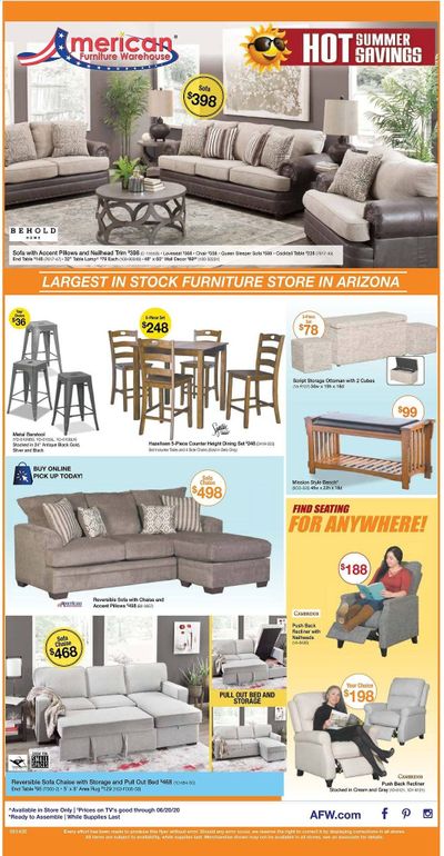 American Furniture Warehouse Weekly Ad & Flyer June 14 to 20