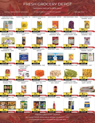 Fresh Grocery Depot Flyer April 10 to 16