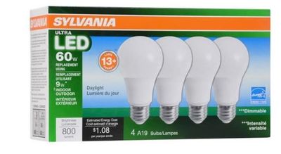 SYLVANIA 60-Watt/800 Lumens Medium Base (E-26) Dimmable A19 LED Light Bulb (1-Pack) For $9.99 At Lowe's Canada
