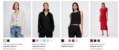 Gap Canada: Extra 50% off Sale + Additional 20% off with Promo Code Gap Canada: Extra 50% off Sale + Additional 20% off with Promo Code