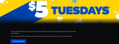 Cineplex Canada: $5 Tuesdays Promotion