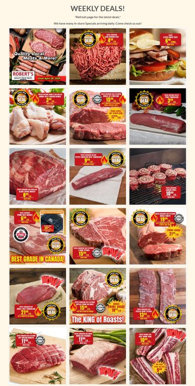 Robert's Fresh and Boxed Meats Flyer April 21 to 28