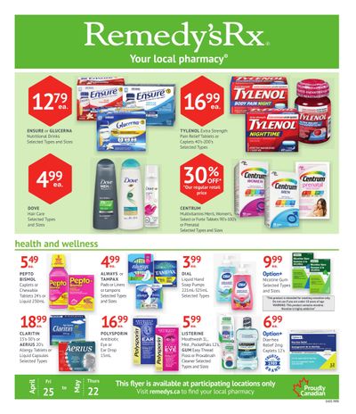 Remedy's RX Monthly Flyer April 25 to May 22 Remedy's RX Monthly Flyer April 25 to May 22