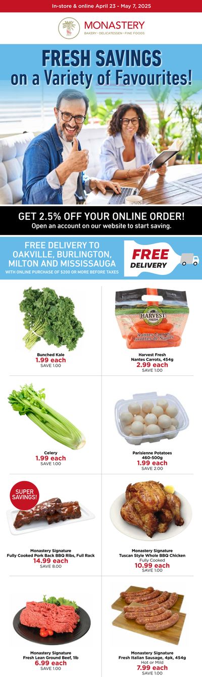Monastery Bakery Flyer April 23 to May 7