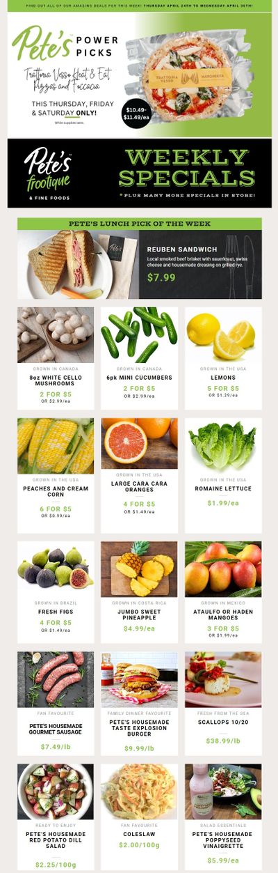 Pete's Fine Foods Flyer April 24 to 30 Pete's Fine Foods Flyer April 24 to 30