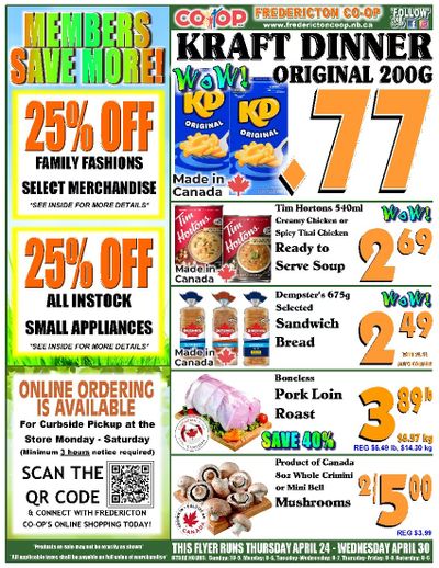 Fredericton Co-op Flyer April 24 to 30 Fredericton Co-op Flyer April 24 to 30