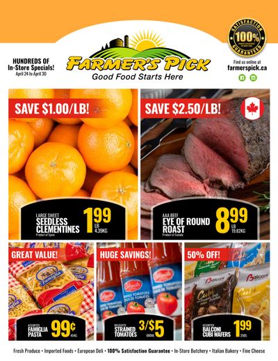 Farmer's Pick Flyer April 24 to 30